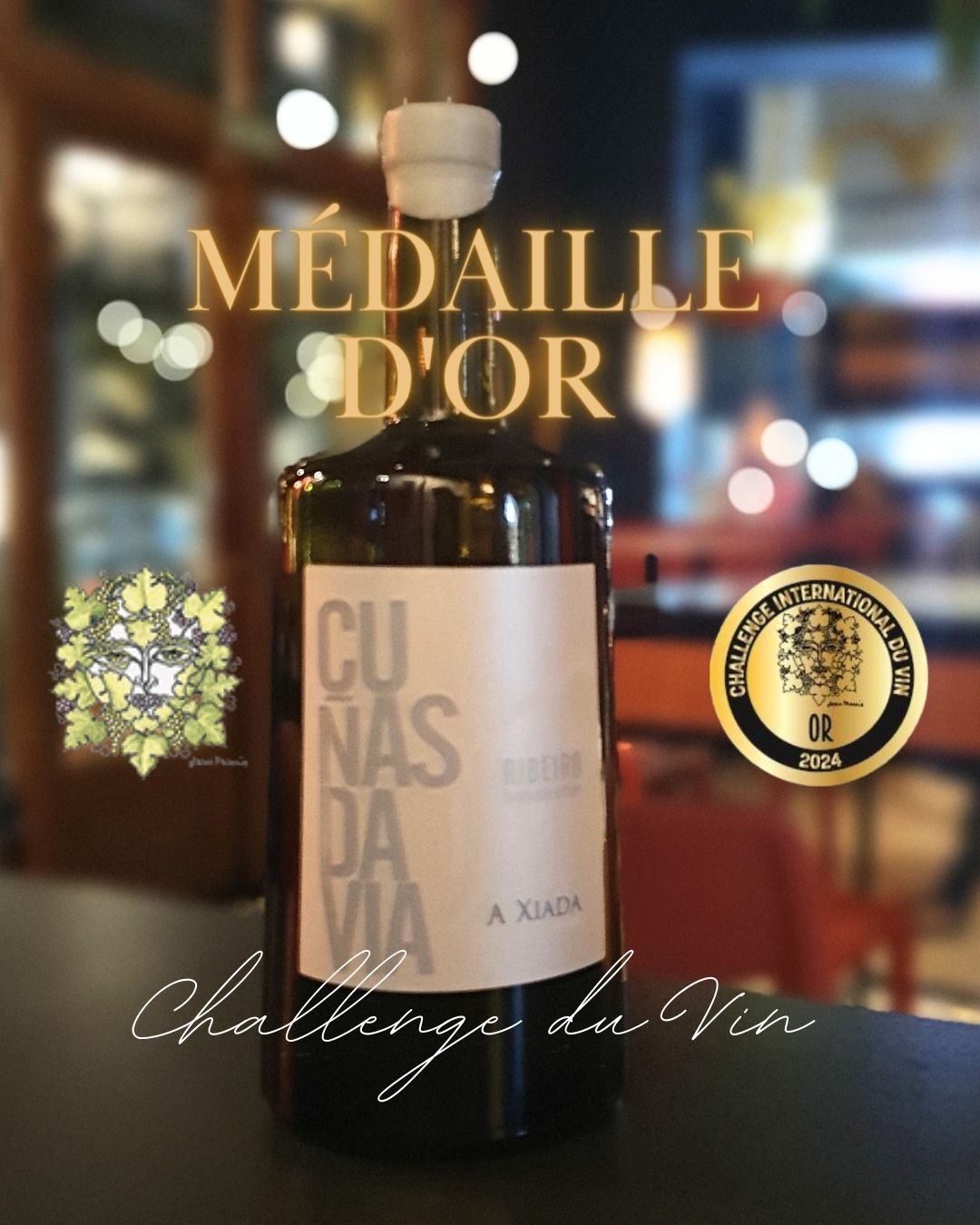 A Xiada de Cuñas Davia, medalla de oro en el challenge du vin